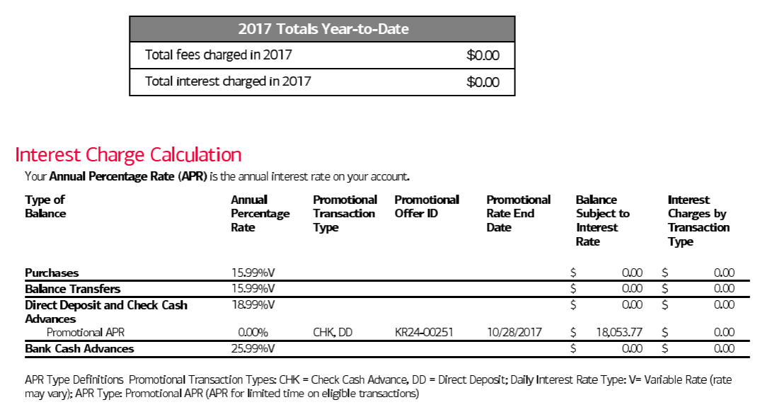 Bank of America promotional offer selection