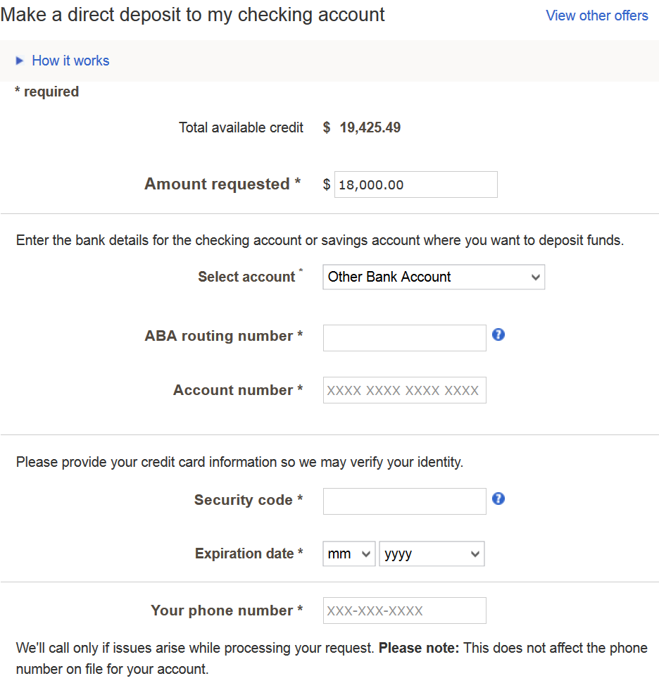 Bank of America direct deposit form
