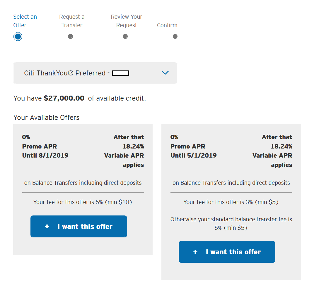 Citi balance transfer offers